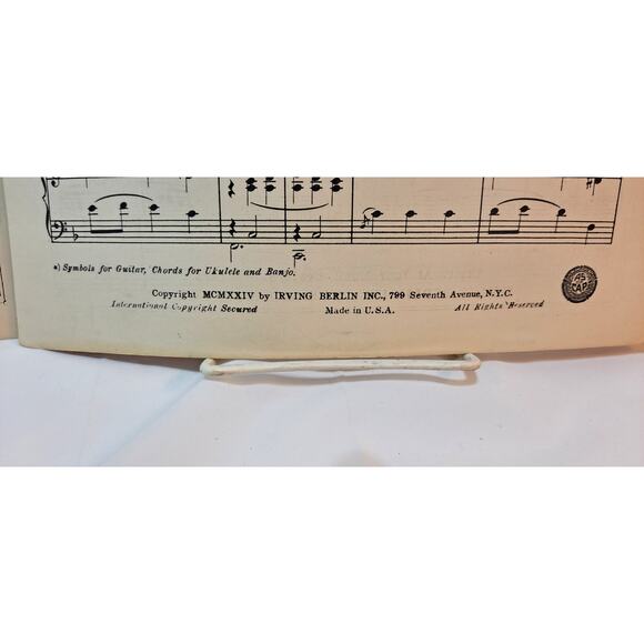 All Alone - Original Sheet Music - Berlin - 1924 - Picture 4 of 4